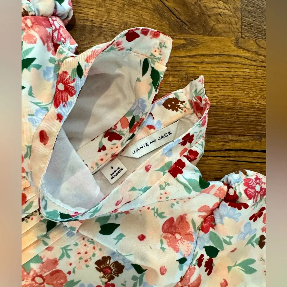 Janie and Jack Floral Pant Romper Jumpsuit Pockets Easter Silky Lined Size‎ 6 N